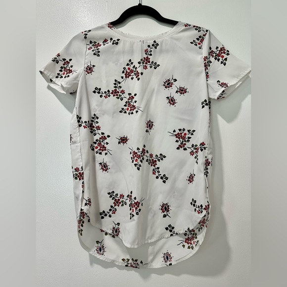 Abercrombie & Fitch Women White Floral Short Sleeve Top Polyester Size XS EUC - Picture 1 of 8